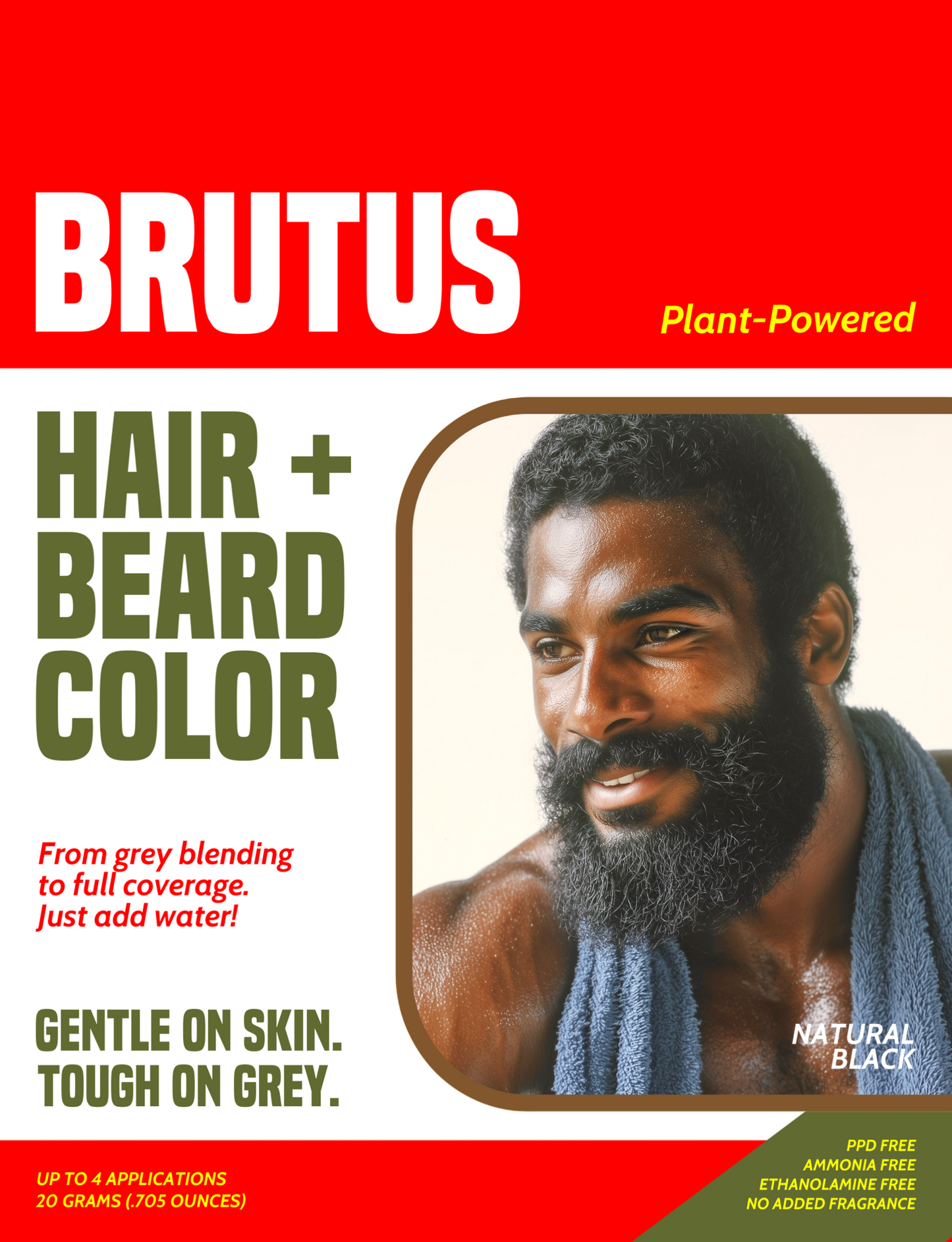 Natural Black Hair + Beard Color Kit - 4 Pack