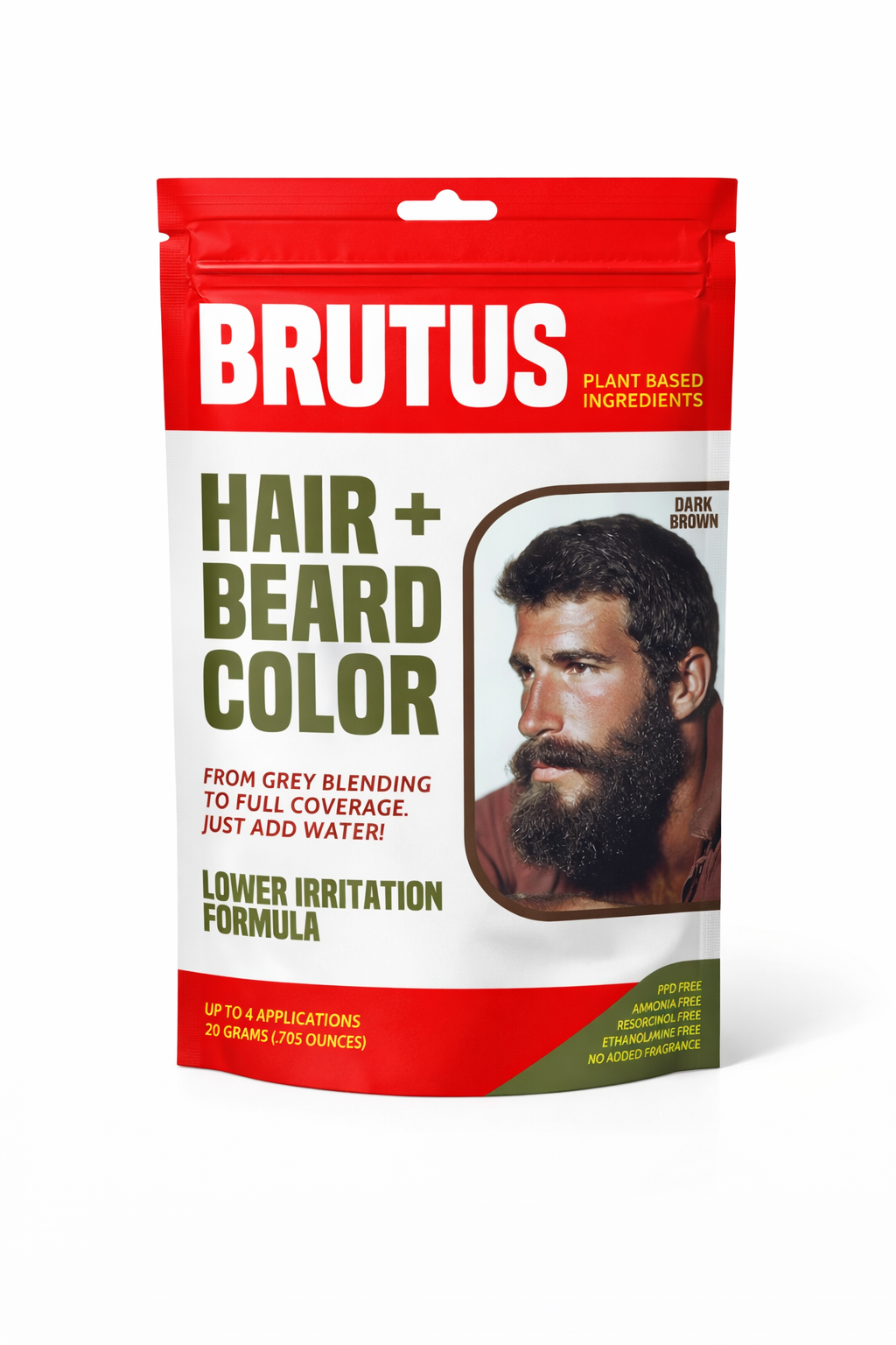 Dark Brown Hair + Beard Color Kit - 4 Pack