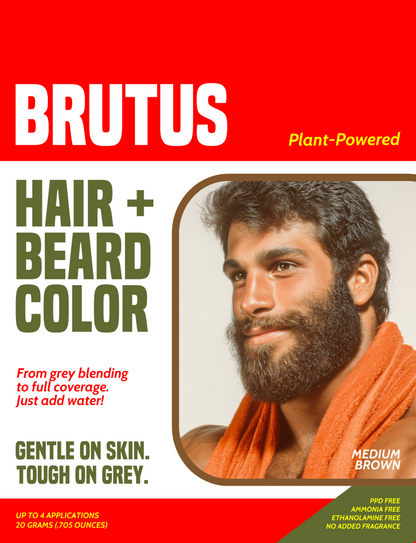 Medium Brown Hair + Beard Color Kit - 4 Pack