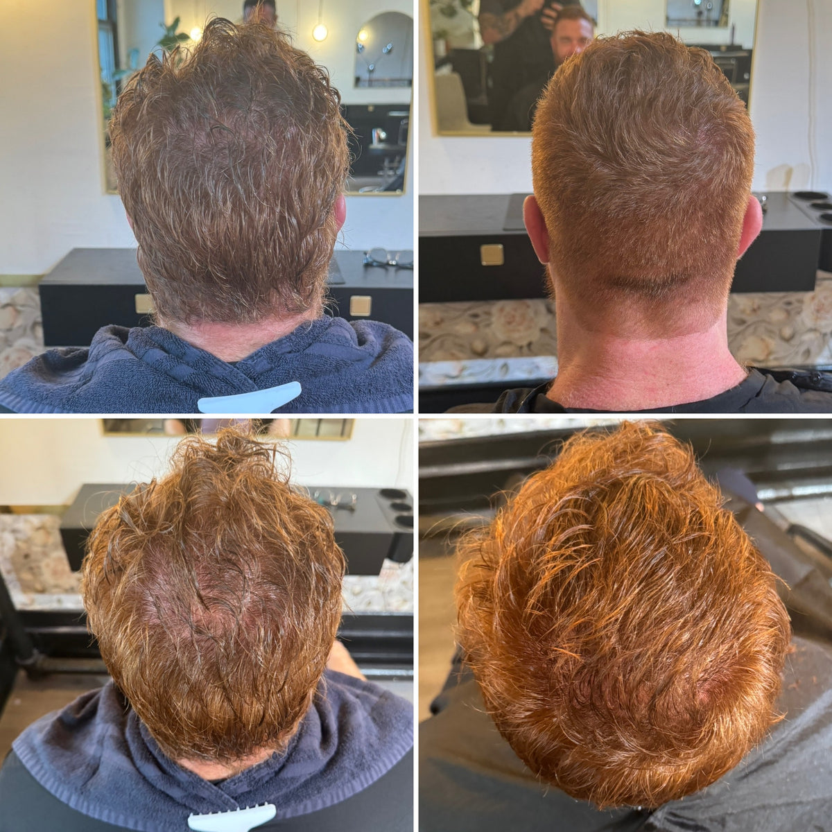 Man with copper blonde hair and beard coloured with BRUTUS Naturals Copper Blonde