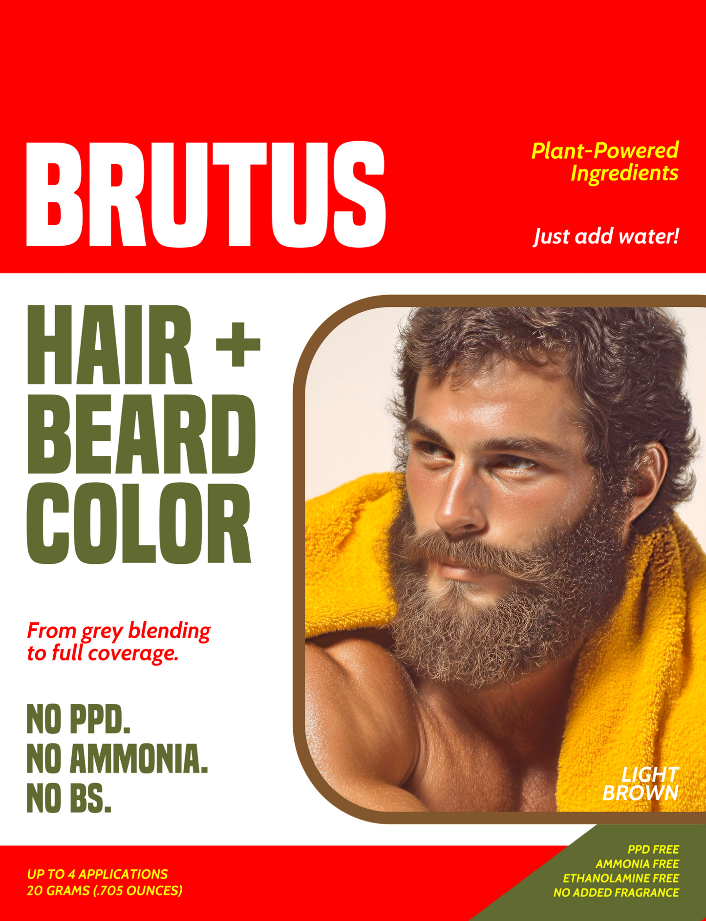 Light Brown Hair + Beard Color Kit - 4 Pack